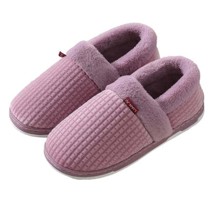 Men Colorful Home Fur Slippers Winter Shoes