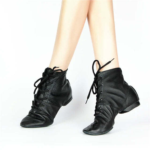 Women's Leather Flat Heel Teaching & Practice Shoes Ballroom Dance Shoes