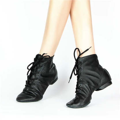 Women's Leather Flat Heel Teaching & Practice Shoes Ballroom Dance Shoes
