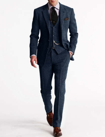 Men's Tweed 3-Piece Tuxedo Suit