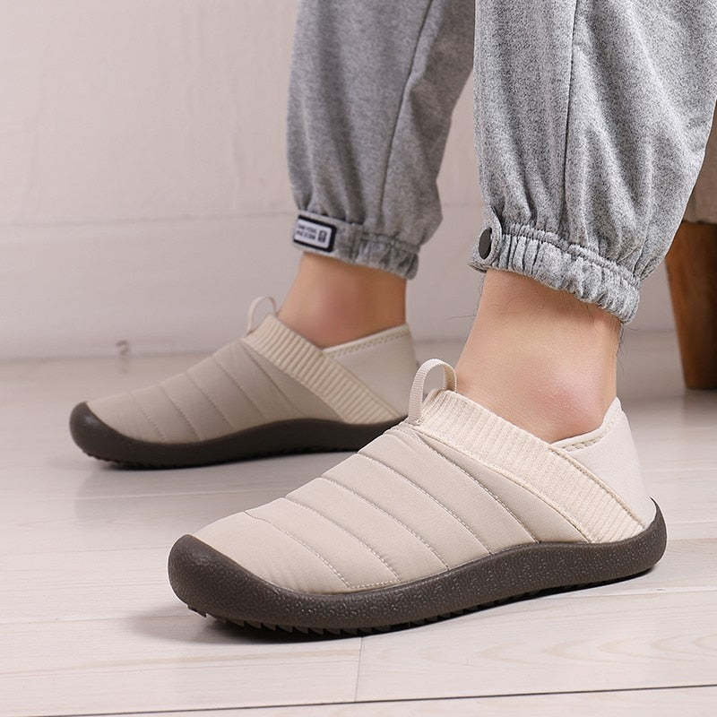 Men Fur Slippers Anti-slip Waterproof Indoor Slides