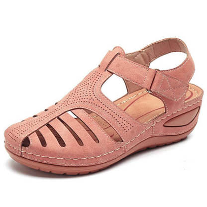 Womens Summer Hollow Closed Toe Wedge Casual Sandals