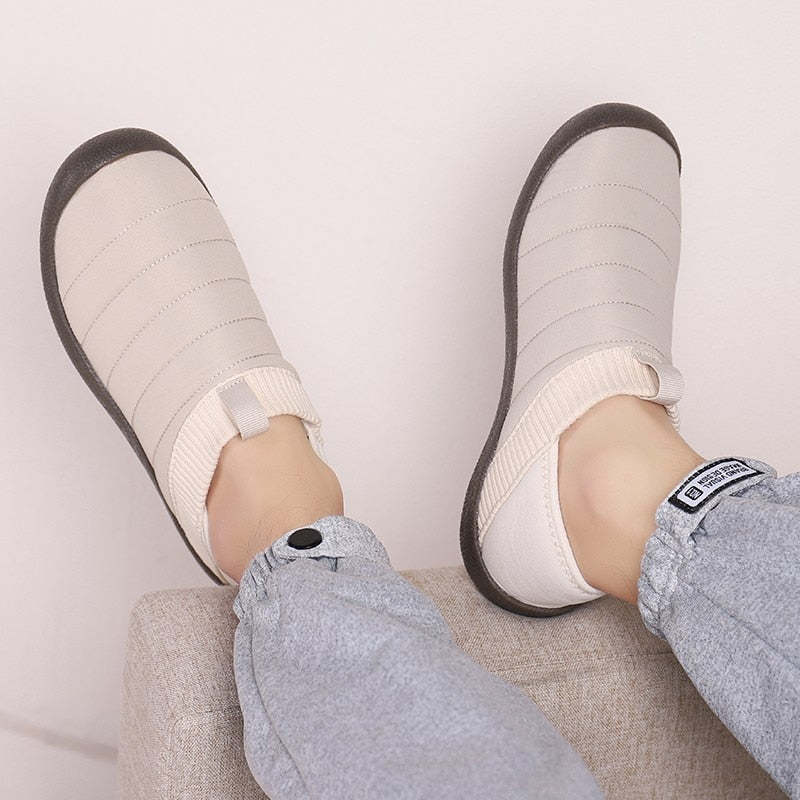 Men Fur Slippers Anti-slip Waterproof Indoor Slides