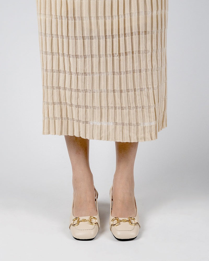 Classic Metal Buckle Slingback Low-Heel Chunky Heels Sandals