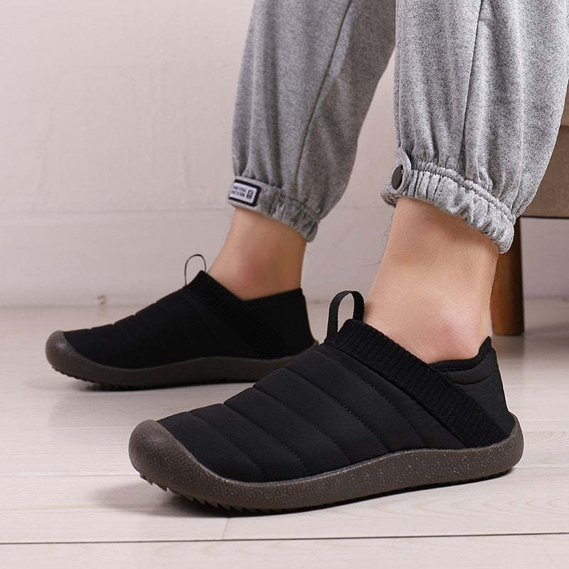 Men Fur Slippers Anti-slip Waterproof Indoor Slides