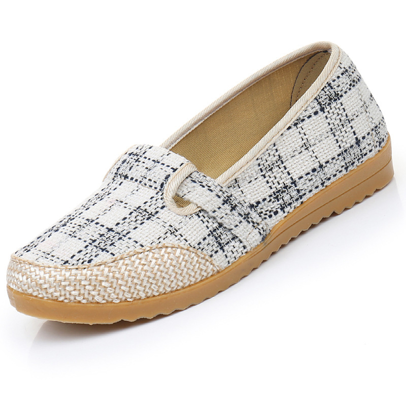 Owlkay Spring New Women's Shoes Soft Sole Non-slip Canvas Shoes Women's Shoes Beef Tendon Sole Mother's Shoes