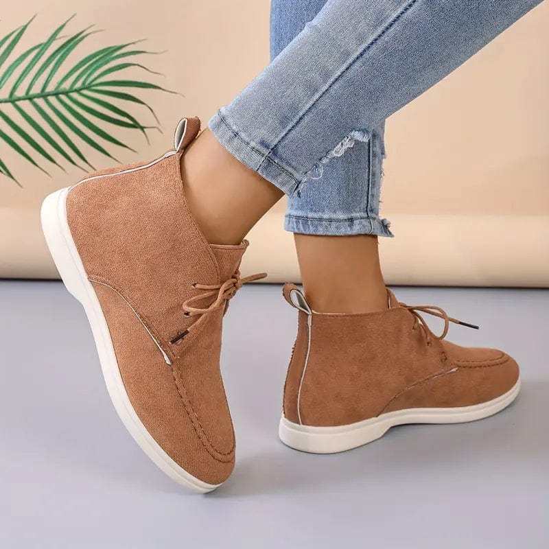 Casual Suede Lace-up Flat Desert Boots