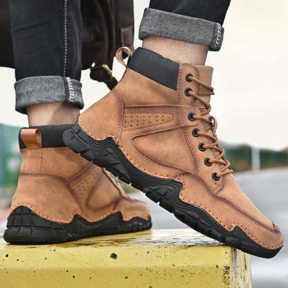 Men Casual Ankle Boots Leather Winter Orthopedic Shoes