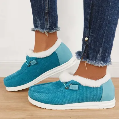 Women's Flat Slip-On Bootie Warm Lining Ankle Snow Boots