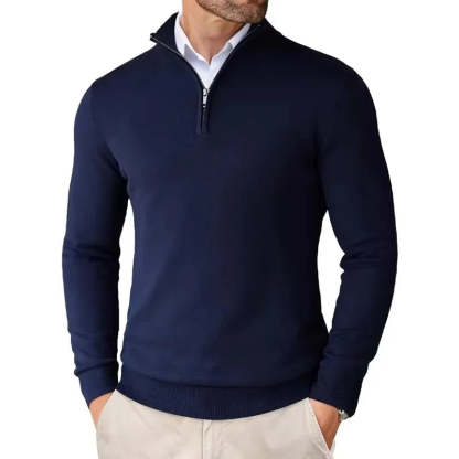Men's Cotton Blend Zip Neck Sweater