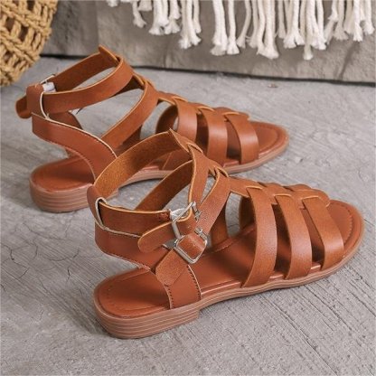 Summer Hollow Woven Thick Heel Non-Slip Sand Roman Shoes