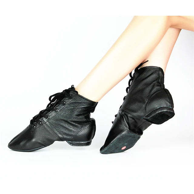 Women's Leather Flat Heel Teaching & Practice Shoes Ballroom Dance Shoes
