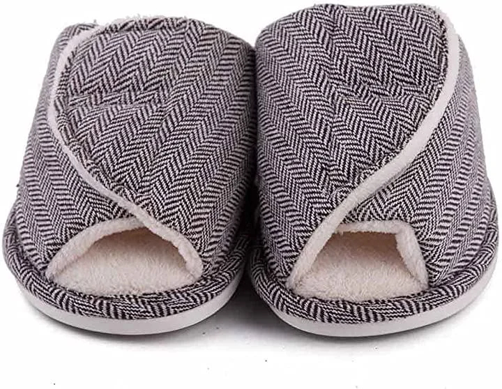 Swollen Feet Non-Slip Open Toe Indoor Wool Slippers