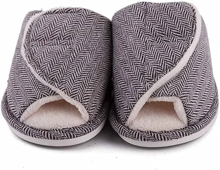 Swollen Feet Non-Slip Open Toe Indoor Wool Slippers