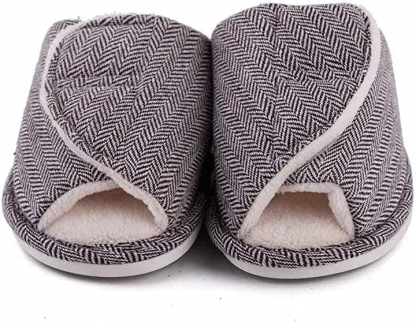 Swollen Feet Non-Slip Open Toe Indoor Wool Slippers