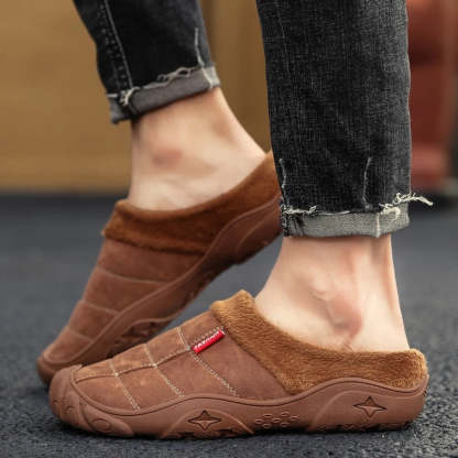 Fleece Warm Slippers For Men Basic Winter Shoes