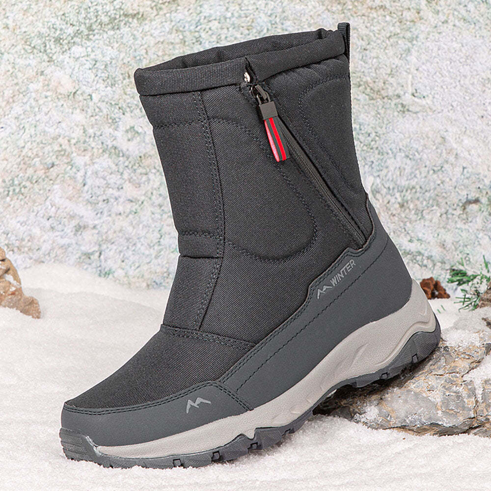 Winter Snow Boots Side Zip, Waterproof, Non-slip, Wear-resistant, Thick and Velvety Warm