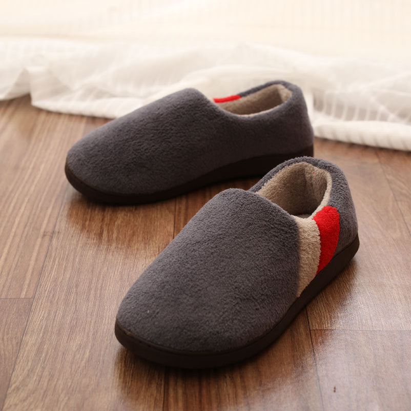 Men Short Plush Winter Slippers Comfy Casual Home Footwear