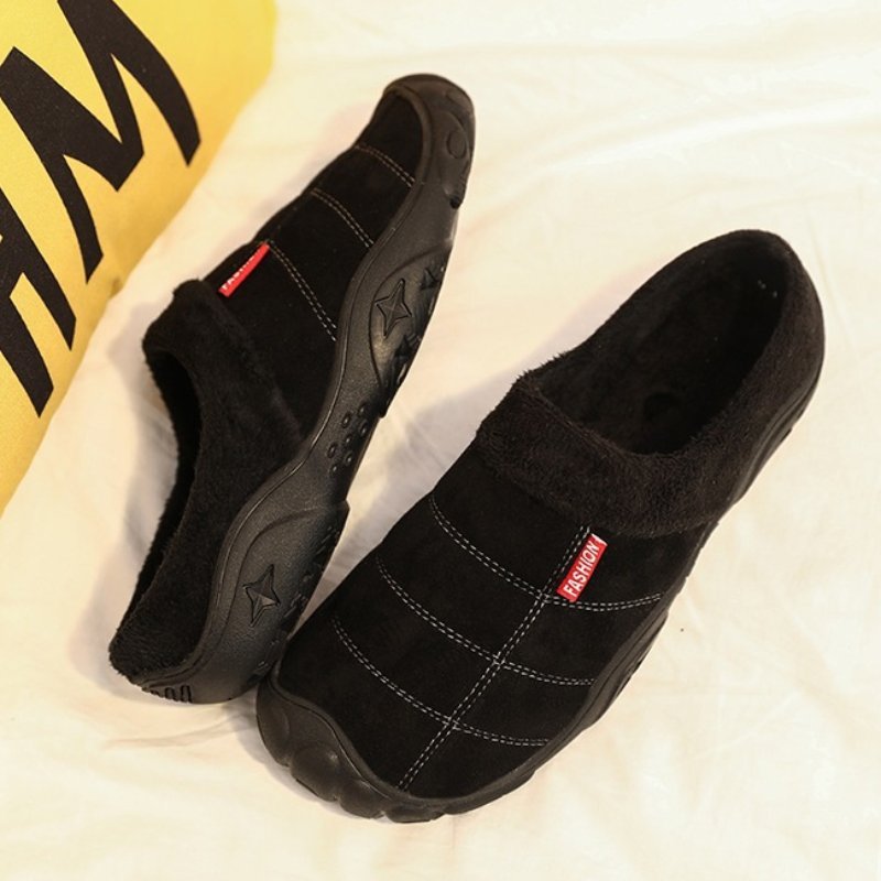 Fleece Warm Slippers For Men Basic Winter Shoes