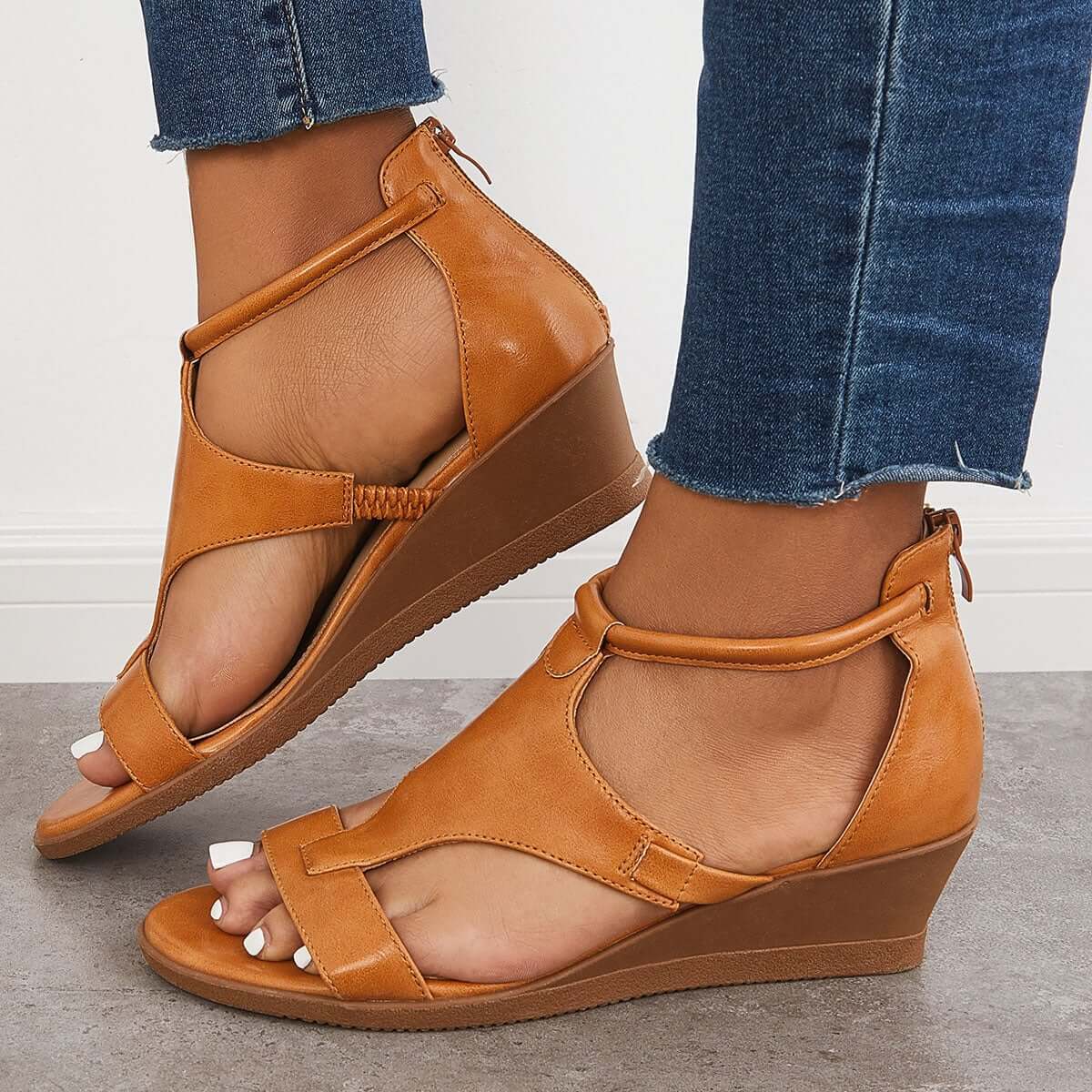 Ladies Wedge Open Toe Comfort Sandals
