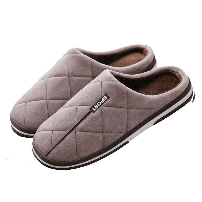 Short Plush Men Winter Slippers Big Size Family Shoes