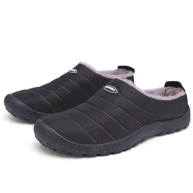 Fur Slippers For Men Waterproof Indoor And Outdoor Winter Slides