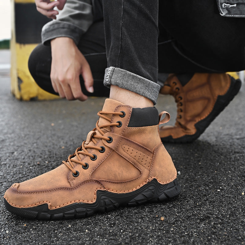 Men Casual Ankle Boots Leather Winter Orthopedic Shoes