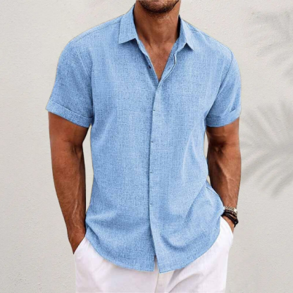 Men's Short Sleeve Linen Shirt