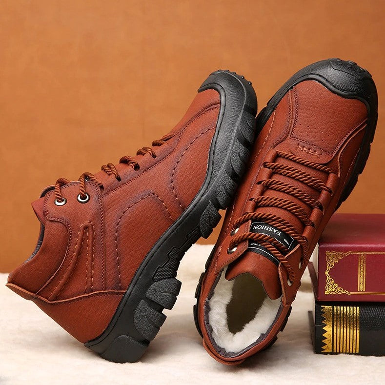 Men Orthopedic Snow Boots Plush Outdoor Ankle Winter Shoes