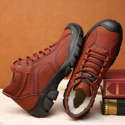 Men Orthopedic Snow Boots Plush Outdoor Ankle Winter Shoes