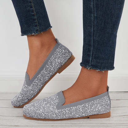 Soft Knit Slip on Flat Shoes Breathable Mesh Loafers