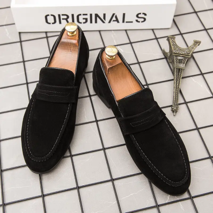Square-heeled Suede Loafers for Men
