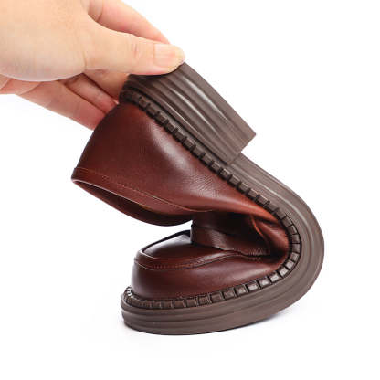 Big Toe Wide Fit Leather Penny Loafers In Black/Coffee