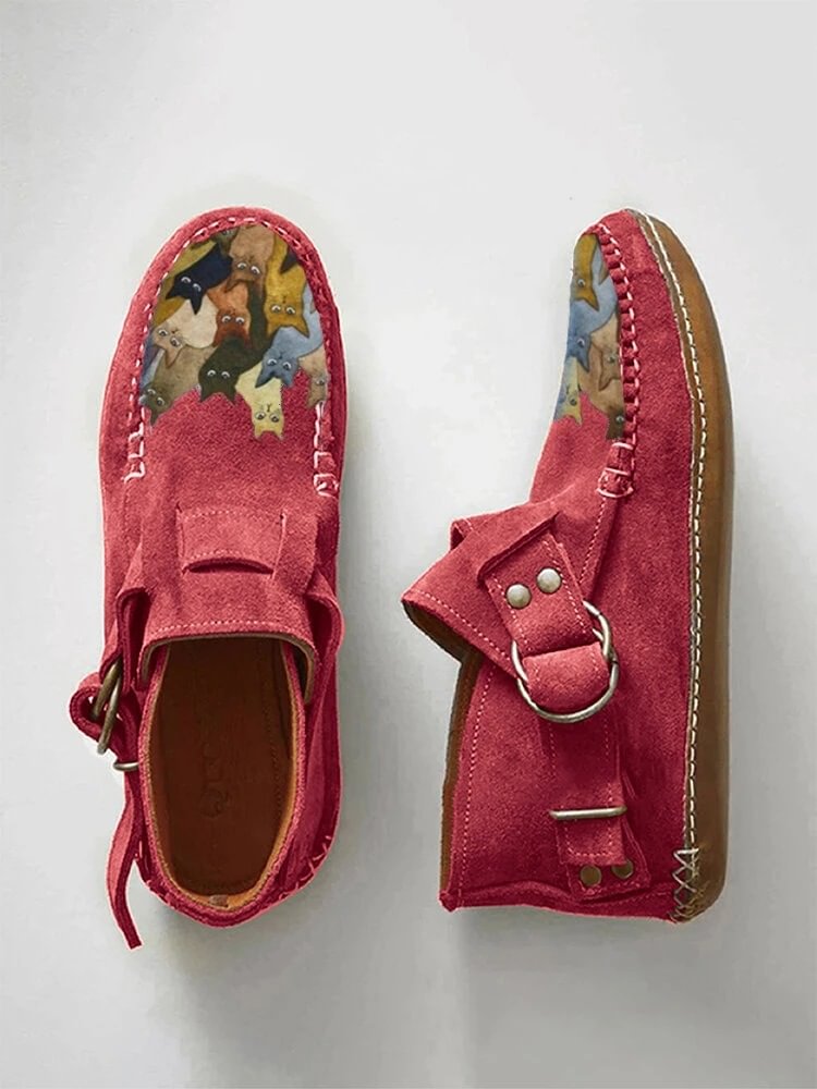 Women's Suede Warm Lining Flat Ankle Boots