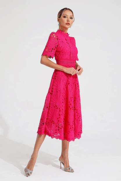 Elegant Lace Midi Dress for Women