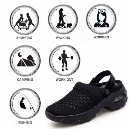 Women's Summer Breathable Mesh Air Cushion Outdoor Walking Slippers Orthopedic Walking Sandals