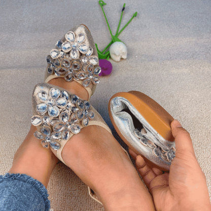 Casual Comfort Dressy Flats For Wedding Bling Sparkly Bridal Shoes
