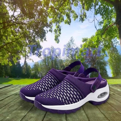 Women's Summer Breathable Mesh Air Cushion Outdoor Walking Slippers Orthopedic Walking Sandals