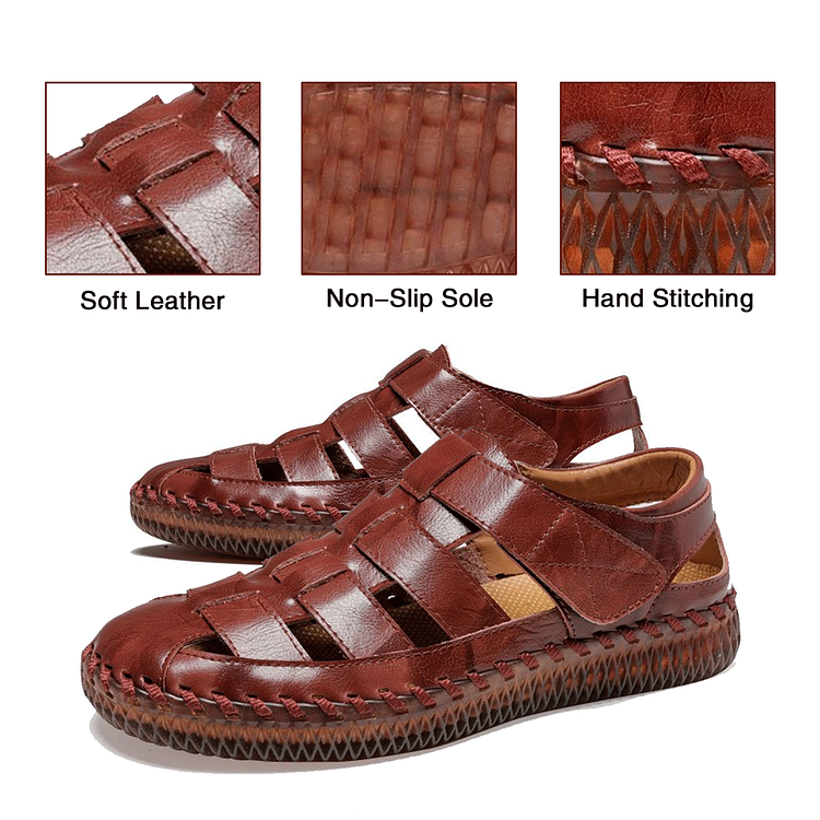 Men's Outdoor Daily Summer Hand-sewn Soft Leather Casual Sandals