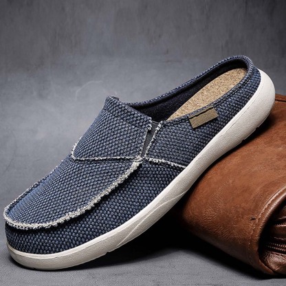 Summer New Men's Light Casual Denim Slip On Half Slippers