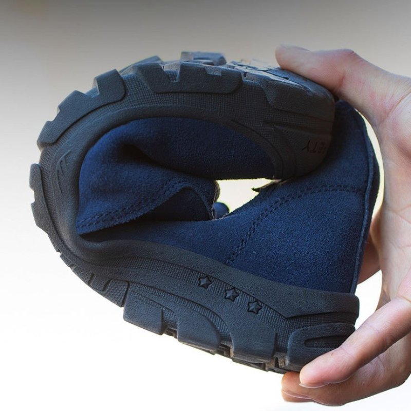 Anti-smashing Men Work Ankle Boots Suede Steel Toe Orthopedic Shoes