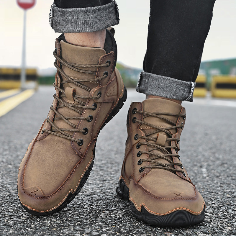 Men Casual Ankle Boots Leather Winter Orthopedic Shoes