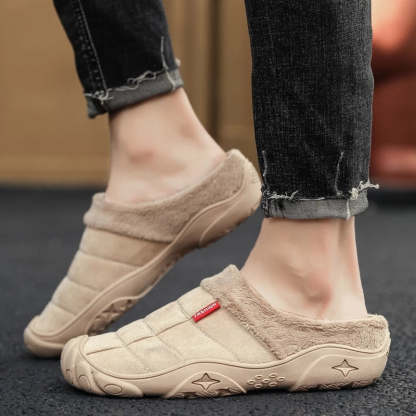 Fleece Warm Slippers For Men Basic Winter Shoes