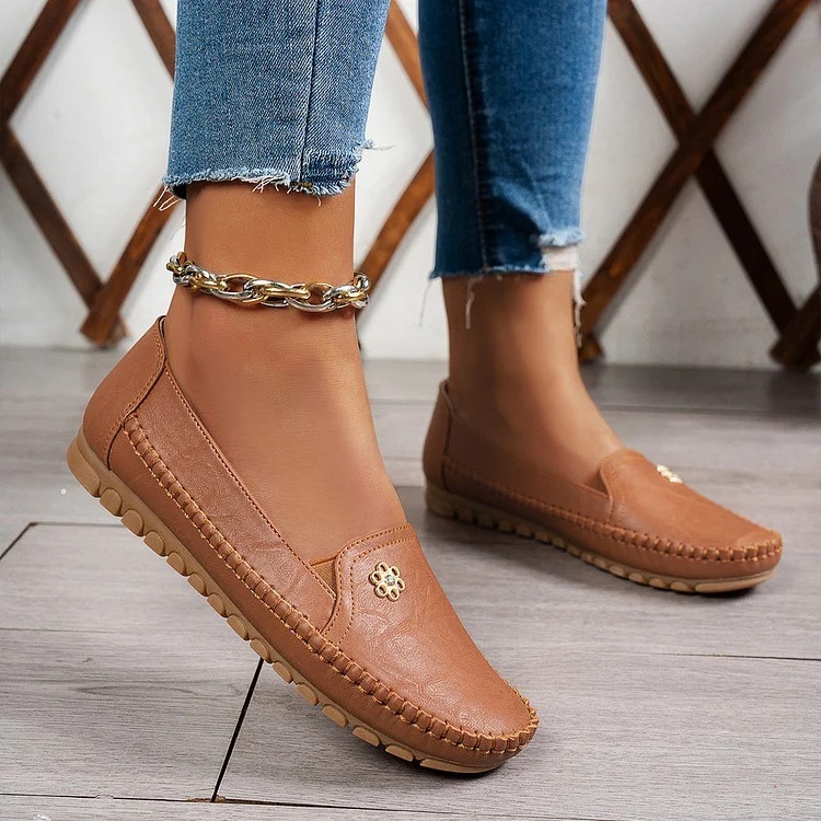 Women's Orthopedic Leather Shoes – Lightweight, Breathable, Anti-Slip