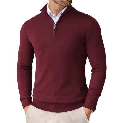 Men's Cotton Blend Zip Neck Sweater