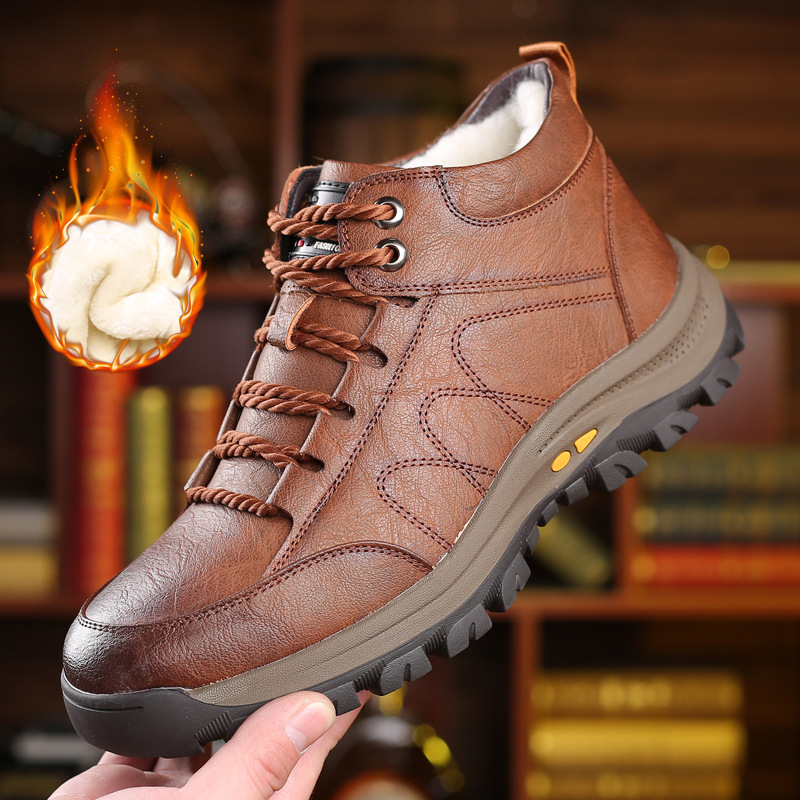 Men’s Winter Casual Hand Stitching Arch Support & Non-slip Breathable Boots