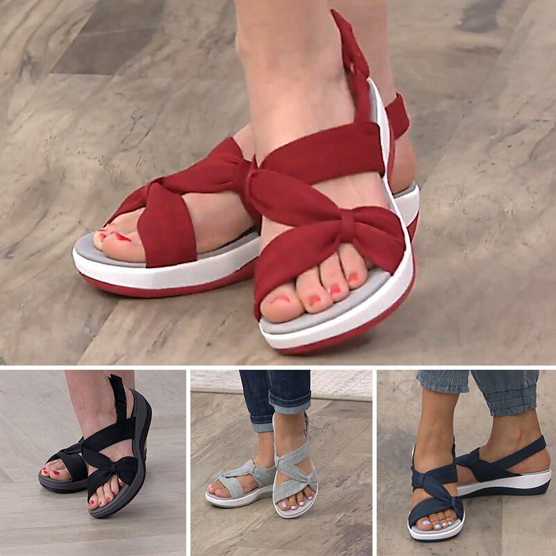 Women's Plus Size Bow Orthopedic Arch-Support Sandals