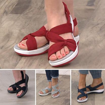 Women's Plus Size Bow Orthopedic Arch-Support Sandals