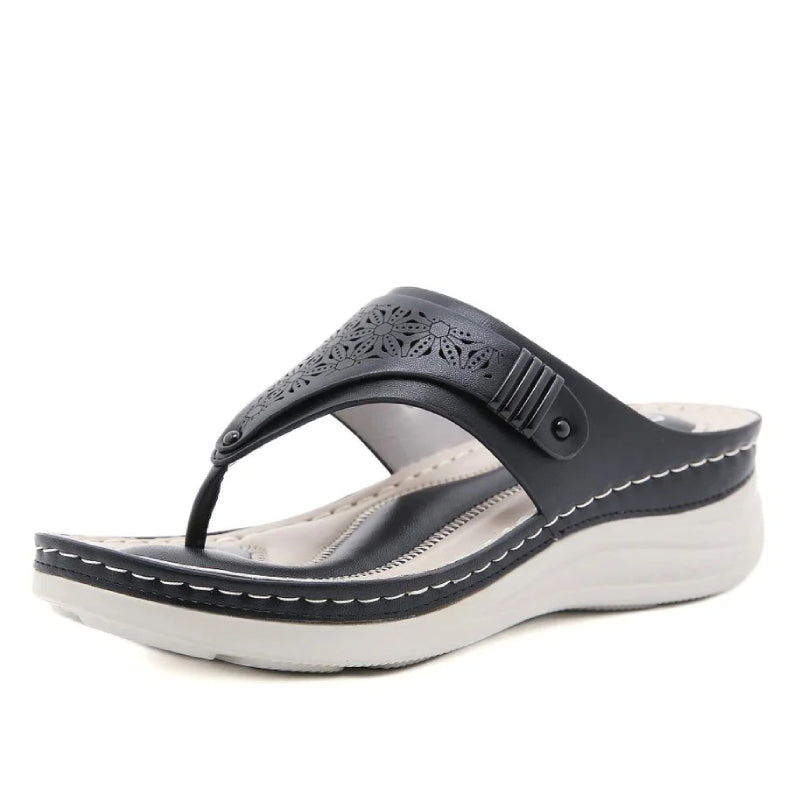 Orthopedic Sandals Wedge Hollow out Wear-resistant Summer Flip-flops