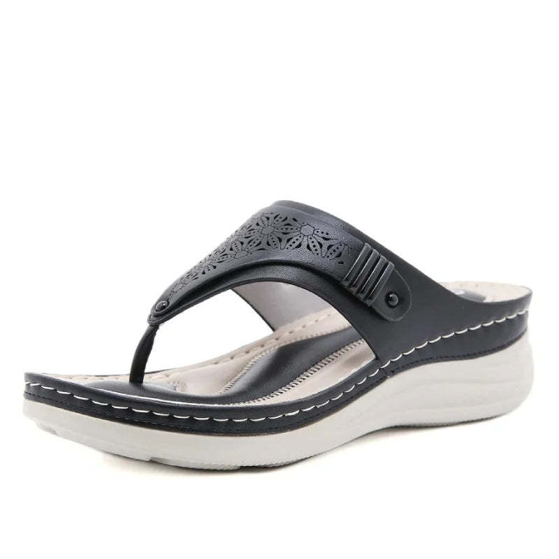 Orthopedic Sandals Wedge Hollow out Wear-resistant Summer Flip-flops